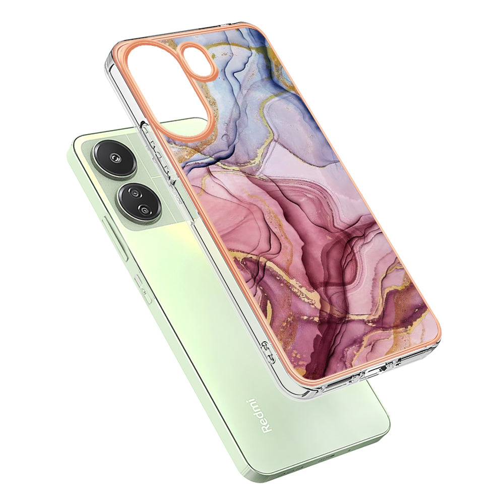 YB IMD Series-16 Style-E For Xiaomi Redmi 13C 4G / Poco C65 4G Soft TPU Case Electroplating Edge - Rose Gold YB IMD Series-16 Style-E For Xiaomi Redmi 13C 4G / Poco C65 4G Soft TPU Case Electroplating Edge - Rose Gold